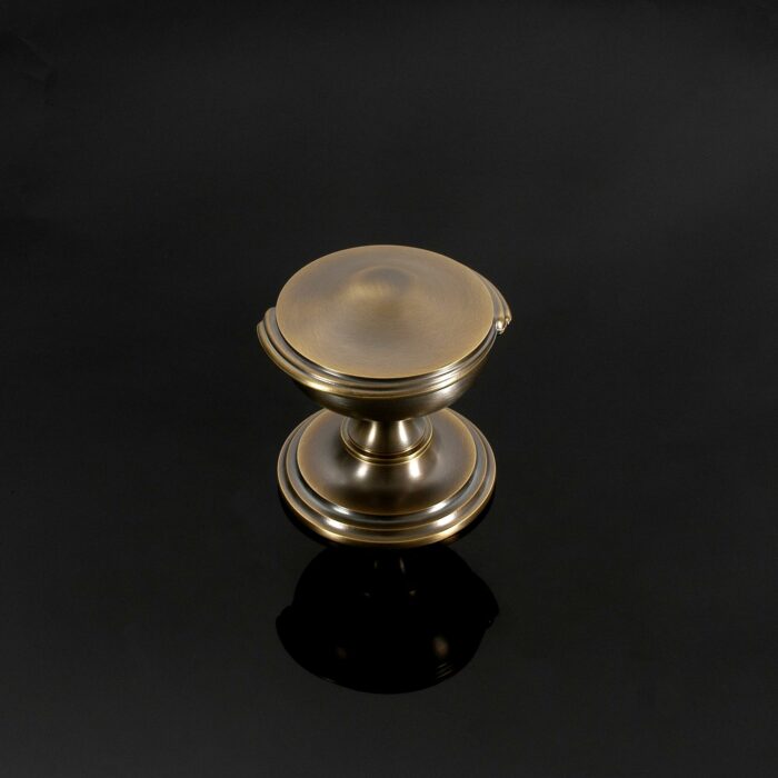 Picture of a Victorian Constable Oval Covered Privacy Lock finished in Satin Nickel colour.