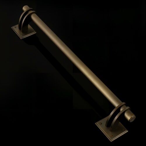 Picture of a Contemporary Compton Twin Crank Pull Handle on Rose finished in Black Grey colour.