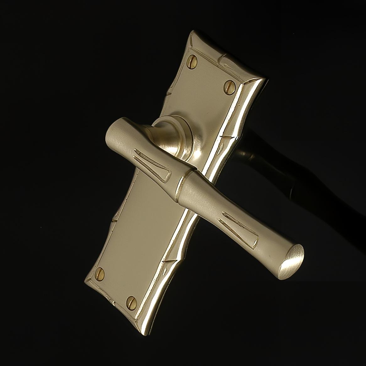 Bamboo Door Handle on Plate